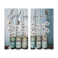 thumbnail image 2 of Mason Jar Daisy Butterfly God Quote Kitchen Curtain,Short Panel Window Valance for Sink,Breakfast Nook,Home Decor, 2 of 5