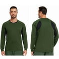 thumbnail image 7 of Stamzod Workout Shirts for Men Casual Crewneck Long Sleeve Gym Shirts Men Oversized Sweatshirt Army Green B XL, 7 of 7