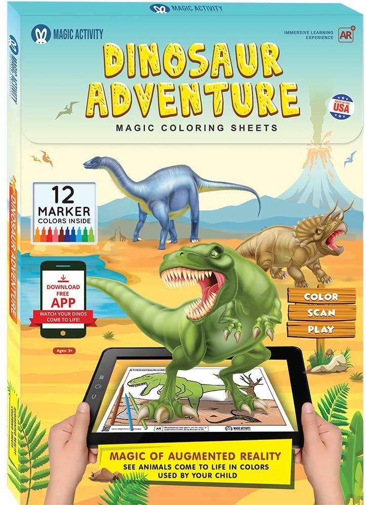 AR Coloring Book in USA | Dinosaur Adventure | Magic Activity