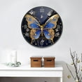 thumbnail image 3 of Elegant Butterfly Wall Clock Round Silent Non Ticking Battery Operated Accurate Arabic Numerals Design Clocks for Home Kitchen Living Room Bedroom 9.5inch Home Decor, 3 of 6