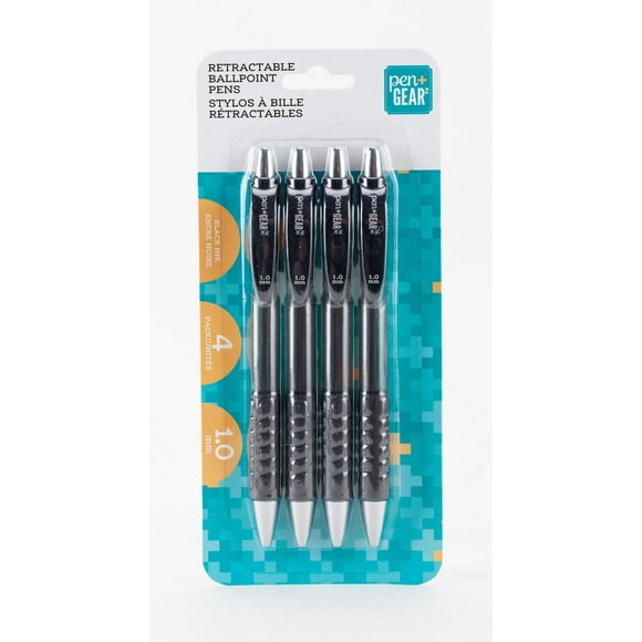 PEN + GEAR PL P+G 4PK BP RT BLK, 1.0MM