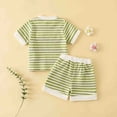 thumbnail image 5 of TOWED22 Girls Summer Play Clothes Set Floral Print Tee and Denim Shorts 2T-6T Green,4-5 Y, 5 of 9