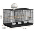 thumbnail image 2 of KFFKFF Avian Habitat, 18 inches, Compact Parakeet Enclosure with Partition, Robust Metallic Bird Free Flight Enclosure, Portable Aviary with 5 Roosts & 4 Food Bowls, Black, 2 of 9