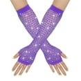 thumbnail image 2 of XMMSWDLA Fingerless Fishnet Neon Gloves 80s Fishnet Gloves Short Fishnet Mesh Fingerless Gloves For Women And Girls 80s 90s Party Accessories Supplies Mesh Gloves Purple, 2 of 5