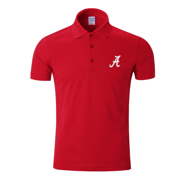 Alabama Brand New Short-Sleeve Polo Shirt Cotton/Poly Blend (Small), Official Crimson/Red Team Color/Team Logo, Embroidered Logo