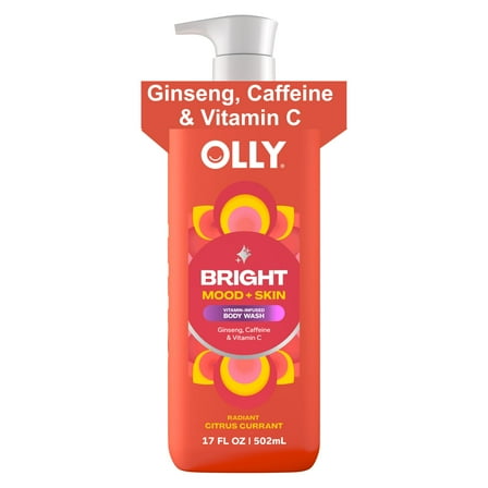 OLLY Bright Body Wash Repairs & Brightens Skin Citrus Currant, 17 oz