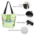 thumbnail image 5 of Uemuo Frog Amanita Mushroom Print Tote Bags for Women,Large Capacity Corduroy Bag,Reusable Grocery Shoulder Bag,Beach Tote with Zipper Closure, Daily Essentials, 5 of 7