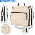 thumbnail image 3 of Haosy 3 Ring Zipper Binder with Shoulder Strap Waterproof Trapper Keeper 2 Inch D-Ring 500 Sheets Capacity, Beige Small Floral Motifs, 3 of 8