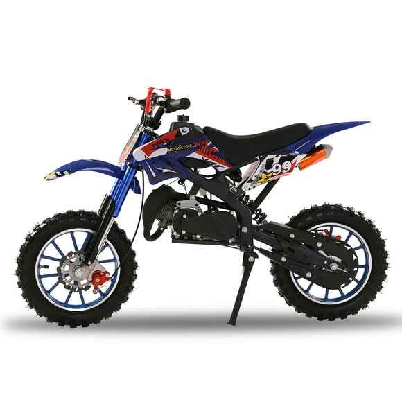 Aqzb Gasoline 49cc Dirt Bike for Kids 6-12, 2-Stroke off Road Mini Motorcycle, Blue