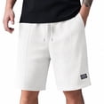thumbnail image 6 of Men's Biker Shorts Casual Solid Color Drawstring Wide Leg Spandex Elastic Waist Gym Shorts with Pockets White S-3XL, 6 of 9
