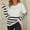 White, variant on FDGIU Women's Chunky Knit Sweater Warm Pullover Crewneck Sweater 2025, Oversized Loose Striped Top, Casual Fall Fashion Cozy Tunic