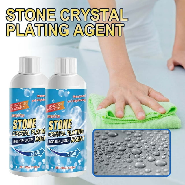 Sokhug 2 PCS Stone Crystal Plating Agent, Nano Stone Crystal Plating Agen, Marble Cleaner Stain Remover