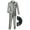 Gray, variant on Slim Fit Mandarin Banded Collar Nehru Trimmed Suit w/1 Pair Socks - White 38S