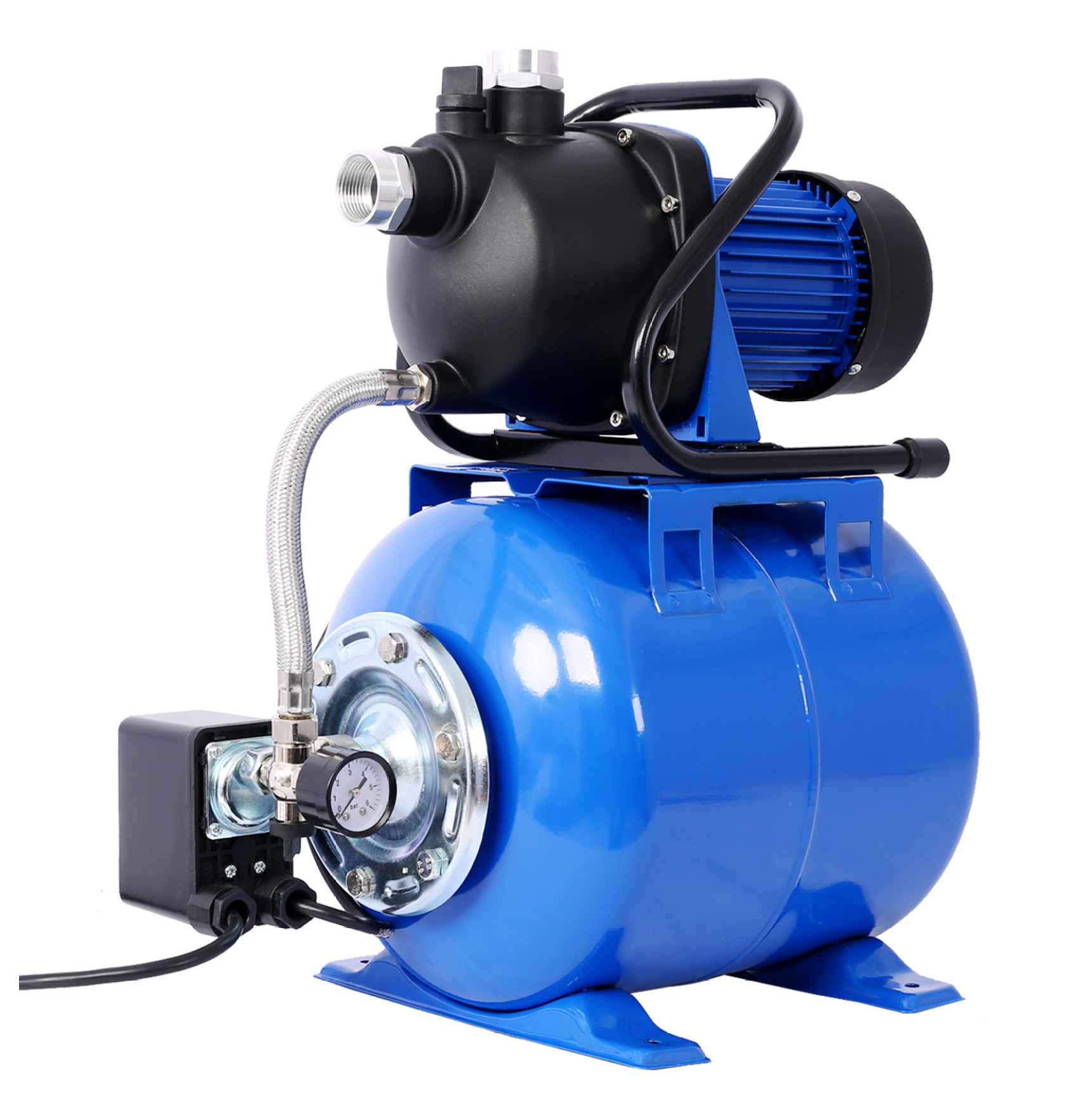 1.6HP Shallow Well Pump with Pressure Switch, Garden Water Pump, Irrigation Pump, Automatic Booster Pump for Home, Lawn, Farm