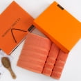 thumbnail image 2 of Xiao Hua 2 toallas de mano de algodón puro para baño, multiusos: para gimnasio, ducha, deportes, etc. Resiste diversas situaciones sin esfuerzo. 35 x 75 cm (naranja)., 2 of 5