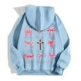 thumbnail image 5 of LEKDFST Zip Up Hoodie Women Christian Trendy Graphic Oversized Sweatshirt Casual Y2K Long Sleeve Tops Sky Blue XL, 5 of 6