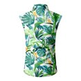thumbnail image 4 of LWavelet Men's Sleeveless Hawaiian Shirt Hibiscus Floral Button Down Casual Summer Beach Shirt Vermilion 2XL, 4 of 5