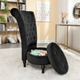 thumbnail image 4 of US Pride Furniture Gosser 20" Wide Velvet High Back Vanity Chair for Living Room, Black, 4 of 5