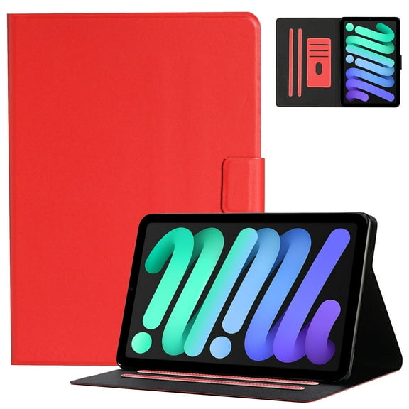 SaniMore for iPad 10th Generation 10.9" 2022 Magnetic Clasp Case, PU Leather Case with Card Slot & Kickstand Shockproof Protective Case for iPad 10th Generation Women Men, Red