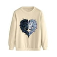 thumbnail image 3 of Luxalzxs Valentine Shirts for Women Casual Horse Heart-Shaped Print Raglan Long Sleeve Blouse Tops Sweatshirt Valentines Day Outfit, 3 of 4