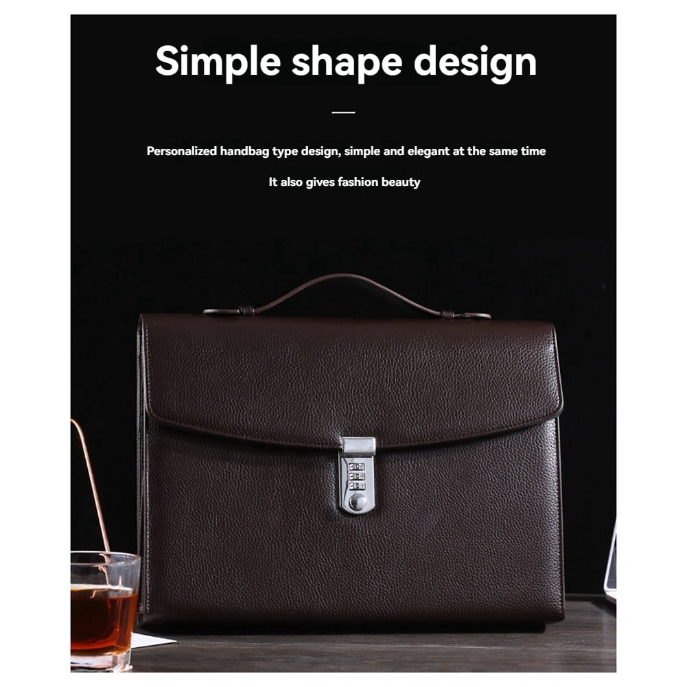 Office Business Briefcase with Combination Lock High Capacity Document Handbag for Business Office Meeting Black