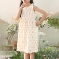 thumbnail image 2 of CAICJ98 Girls Sleeveless Dress Kids Swing A-Line Twirly Plaid Skater Dresses Toddler Girl Midi Casual Summer Sundress White,6-7 Years, 2 of 7