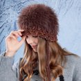thumbnail image 5 of absanyy Women's Warm Winter Hat - Stylish Faux Fur with Ear Ties, Nylon Spandex, Free Size, Coffee - Versatile for Outdoor & Daily Wear, 5 of 8