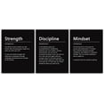 thumbnail image 5 of Strength Discipline Mindset Noun Inspirational Painting Wall Art 3 Pieces Canvas Print Office Wall Decor Poster Inspiring Framed Motivational Quotes for Wall Art Decoration Ready to Hang[36''Wx 16''H], 5 of 6