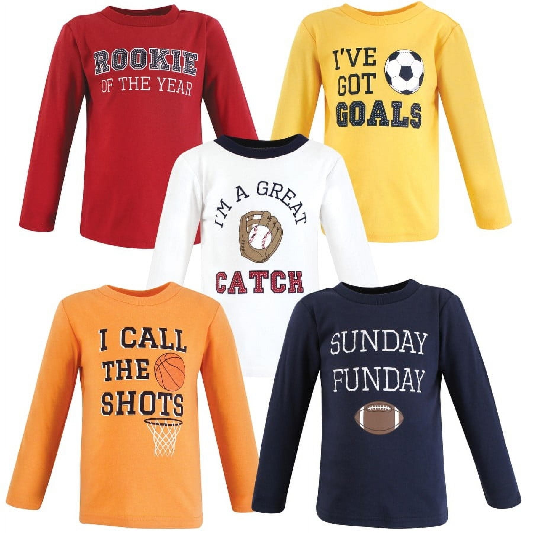 Hudson Baby Infant and Toddler Boy Long Sleeve T-Shirts  Sports  18-24 Months
