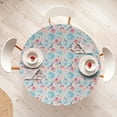 thumbnail image 4 of Ambesonne Vintage Fitted Round Tablecloth, Flowers Roses Teapot, 40"- 44" Diameter, Pale Blue Pale Pink, 4 of 5