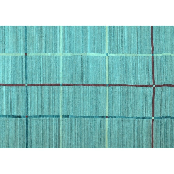 Ahgly Company Indoor Rectangle Abstract Light Blue Contemporary Area Rugs, 8' x 10'