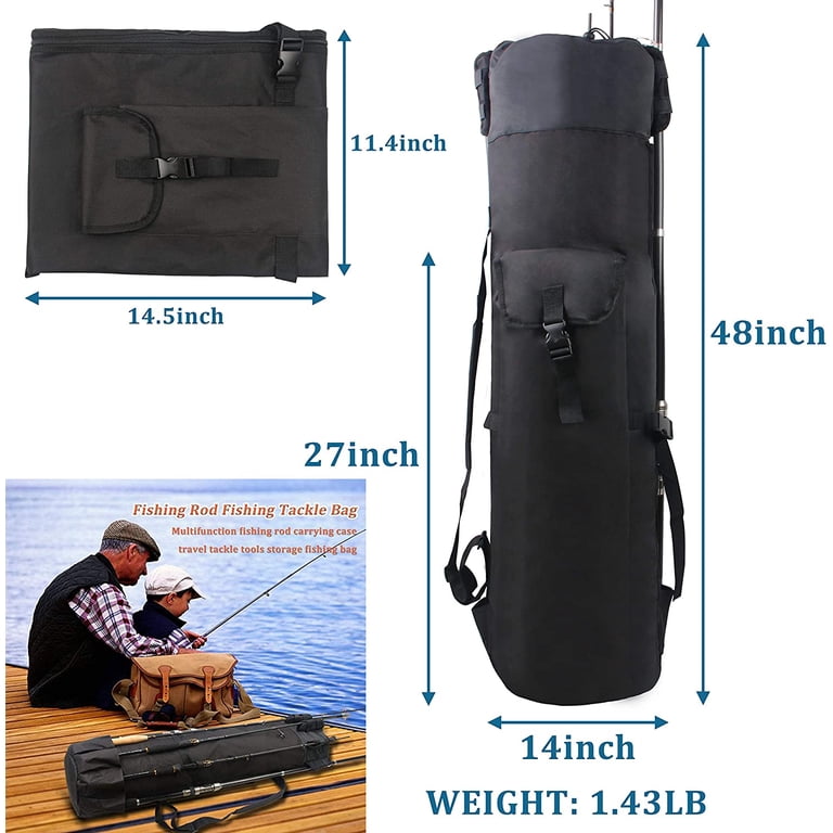 5ft fishing pole storage case Booms PB4 4.4ft~5ft Fishing Rod and Reel Case, Portable Folded Fishing Case, 0.6ft/8" Extended Design Fishing Spinning Rod Bag, Store Up to 2~3 Fishing Rods and Reels, 52"~60" Multiple pocket design Booms Fishing PB3 5.4ft~6ft Fishing