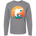 thumbnail image 3 of Inktastic Shark with Orange Sunset Long Sleeve T-Shirt, 3 of 5