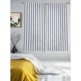 thumbnail image 3 of Sheer Curtain Panels Blue Stripe Rod Pocket Voile Window Curtains Vertical Striped Window Treatments Ligh Filtering Privacy Curtain Drapes for Bedroom Living Room 2 Panel Set 72 Inch Length,, 3 of 9
