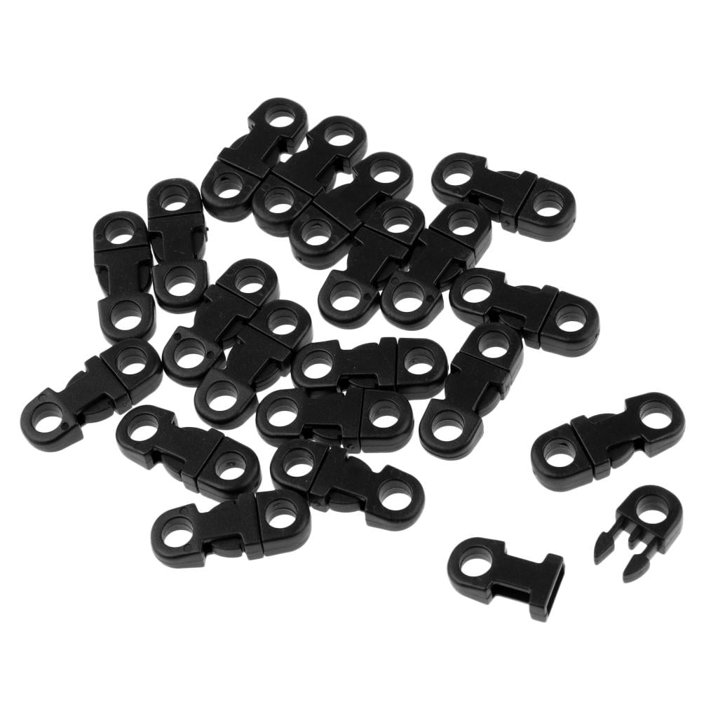 Boucles à Dégagement Latéral En Plastique Noir Pour Paracorde - Lot De 50 - Taille 5/8" (16mm)