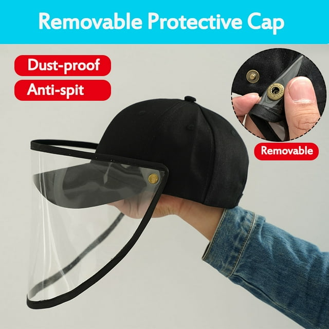 2 In 1 Removable Anti-spitting Splash Protective Hat Anti Sunlight Windproof Dust-proof Mask Face Cover Cap Unisex