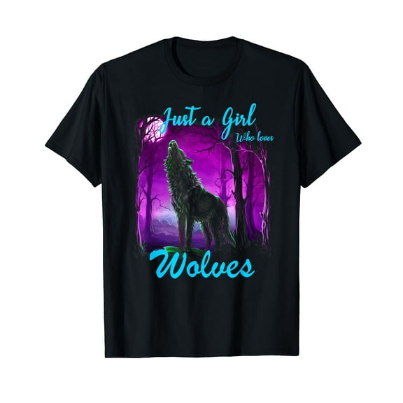 Just a Girl Who Loves wolves - Wolf Shirt for Girls Women T-Shirt