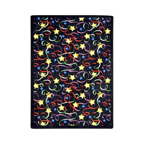 Kaleidoscope - Whimsical Area Rugs Streamers and Stars, 3'10" x 5'4", Multicolored