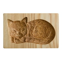Wovilon Cat Press, Rectangle Cookie Cutter, Wooden Cookie Molds for Baking, Animal Cookie Cutters for Carving, Cat Cookie Press for Kitchen Diy and Home Parties