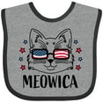 thumbnail image 3 of Inktastic 4th of July Meowica Cat in Flag Sunglasses Boys or Girls Baby Bib, 3 of 4