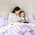 thumbnail image 4 of Erosebridal Letter E Initial Monogram Queen Comforter Set,Purple Girly Bow Bedding Comforter Set For Kids,Reversible,3-Piece, 4 of 7