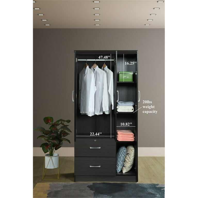 Hodedah 3 door wardrobe clearance assembly