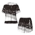 thumbnail image 4 of Picia Piano Keys With Musical Notes Pajamas Sets for Women Soft Short-Sleeved Pjs with Lounge Shorts Two Piece Sleepwear-4X-Large, 4 of 9