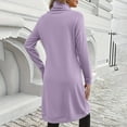 thumbnail image 7 of ZyeKqe Womens Hoodies Dress Fleece Lined Long Sleeve High Neck Midi Dresses Drawstring Fashion Sweatshirts with Pockets, 7 of 7