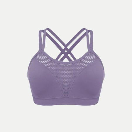 Womens Bras Women s Fashion Solid Color Sports Bra Thin Belt Shockproof Underwear Sports Plus Size Bras for Women Full Coverage Sport Everyday Bra