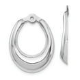 thumbnail image 1 of Real 14kt White Gold Polished Hoop Earring Jackets; for Adults and Teens; for Women and Men, 1 of 3
