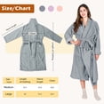 thumbnail image 3 of Tirrinia Women's Plush Soft Robe - Fluffy, Warm, and Fleece Sherpa Shaggy Bathrobe for Ultimate Comfort, Machine Washable, Large Size, Grey, 3 of 6