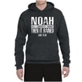 thumbnail image 2 of Wild Bobby Noah Was A Conspiracy Theorist Inspirational/Christian Unisex Graphic Hoodie Sweatshirt, Heather Black, XX-Large, 2 of 5