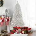 thumbnail image 2 of Northlight 7.5' Pre-Lit Flocked White Spruce Artificial Christmas Tree - Clear Lights, 2 of 6