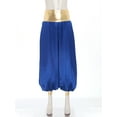 thumbnail image 3 of renvena High Waist Silky Satin Arabian Harem Pants for Women for Rave Halloween Cosplay Dancewear Royal Blue M, 3 of 7